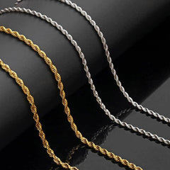 Elegant 18K Gold Plated Titanium Twist Necklace