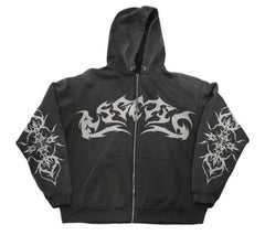 Gothic Y2K Zip Hoodie