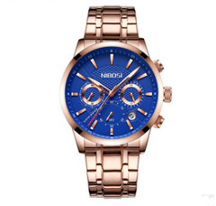 Elegant Black Gold Multi-Eye Sport Watch
