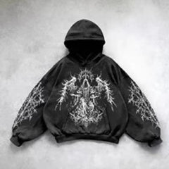 Hip Hop Y2K Printed Hoodie
