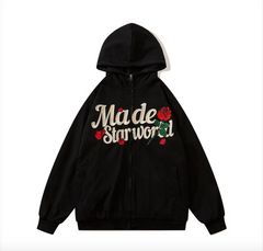 Vintage Embroidered Letter Hoodie