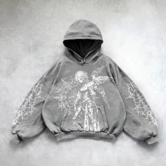 Hip Hop Y2K Printed Hoodie