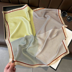 Chic Vintage Square Scarf - 70cm Satin Feel