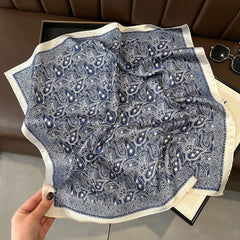 Chic Vintage Square Scarf - 70cm Satin Feel