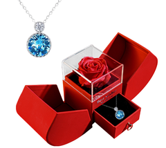 Elegant White Gold Real Rose Pendant