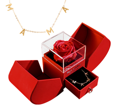 Elegant White Gold Real Rose Pendant