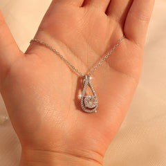 Elegant S925 Silver Heart & Drop Necklace
