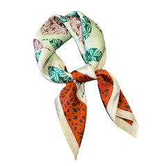 Chic Vintage Square Scarf - 70cm Satin Feel