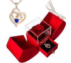 Elegant White Gold Real Rose Pendant