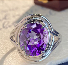 Elegant Amethyst Statement Ring