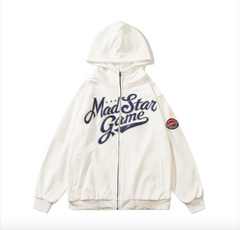Vintage Embroidered Letter Hoodie