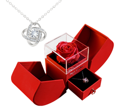 Elegant White Gold Real Rose Pendant