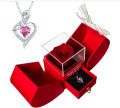 Elegant White Gold Real Rose Pendant