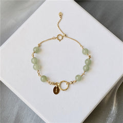Elegant Gold-Plated Hetian Jade Circle Bracelet