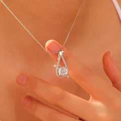 Elegant S925 Silver Heart & Drop Necklace