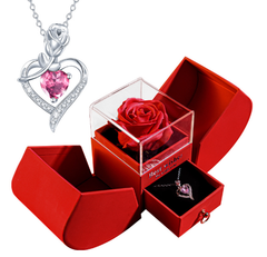 Elegant White Gold Real Rose Pendant