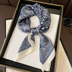 Chic Vintage Square Scarf - 70cm Satin Feel
