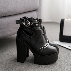 Elevated Chic Chunky Heel Ankle Boots