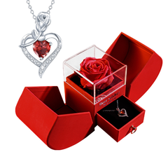 Elegant White Gold Real Rose Pendant