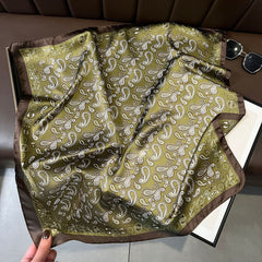 Chic Vintage Square Scarf - 70cm Satin Feel