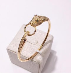 Elegant Rose Gold Leopard Diamond Bracelet