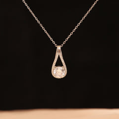 Elegant S925 Silver Heart & Drop Necklace