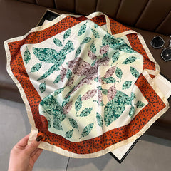 Chic Vintage Square Scarf - 70cm Satin Feel