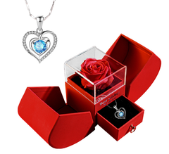 Elegant White Gold Real Rose Pendant