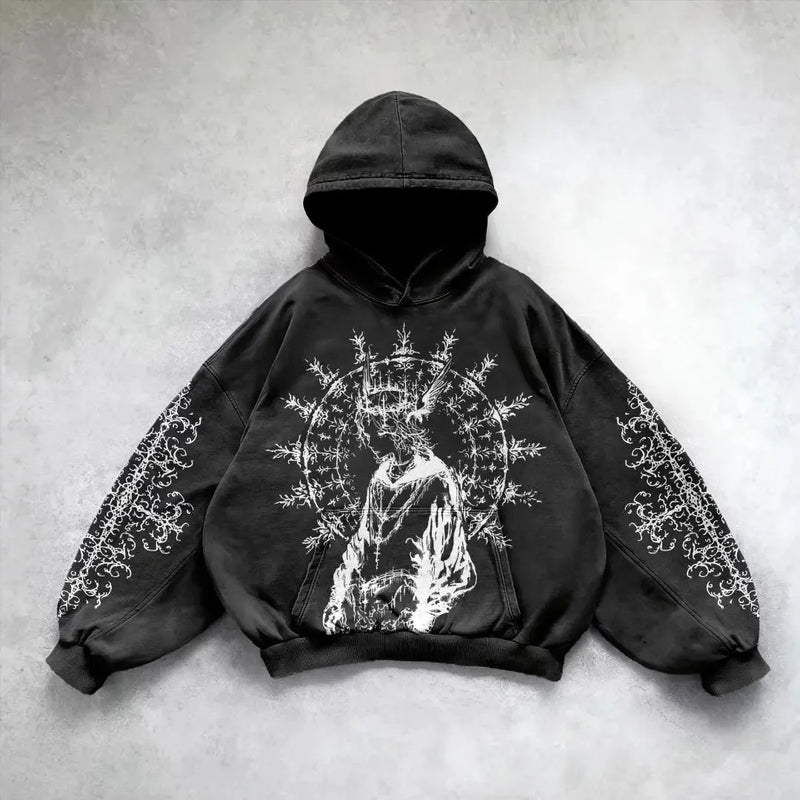 Hip Hop Y2K Printed Hoodie