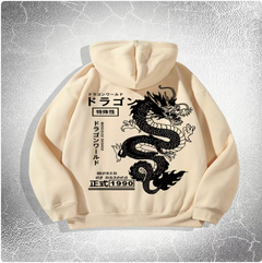 Trendy Dark Print Pullover Hoodie