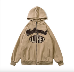 Vintage Embroidered Letter Hoodie