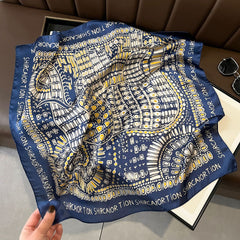 Chic Vintage Square Scarf - 70cm Satin Feel