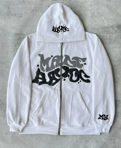 Trendy Printed Black Zip Hoodie