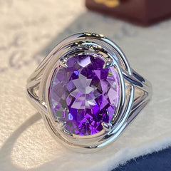 Elegant Amethyst Statement Ring